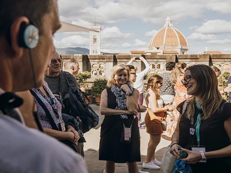 Listening to tour guide