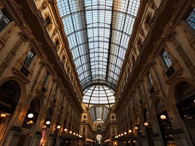 The glass ceiling of the Duomo