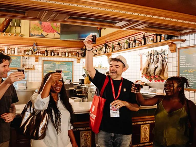 Sampling local drinks