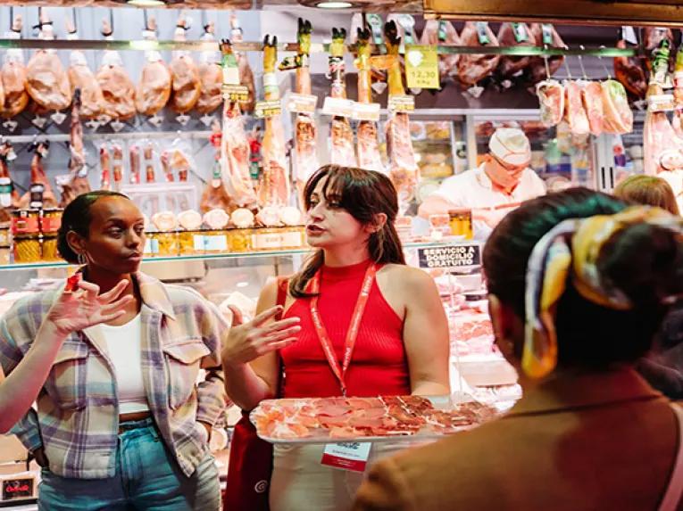 Tour round a local food market