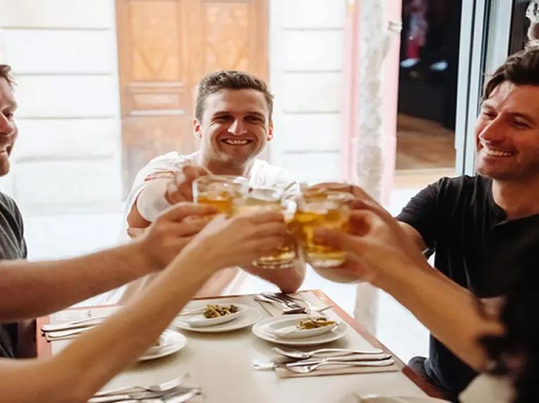 Tasting wine with friends