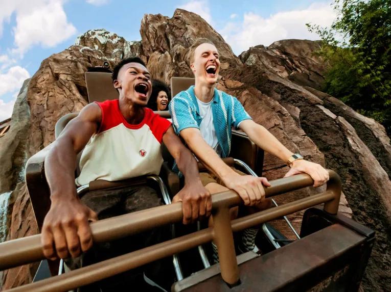 Guests on Expedition Everest – Legend of the Forbidden Mountain, Disney's Animal Kingdom Theme Park