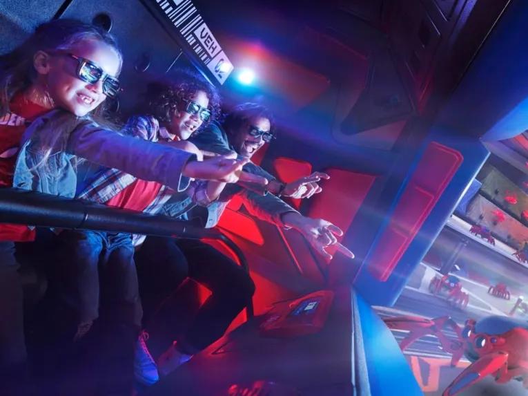 Guests enjoying Spider-Man W.E.B Adventure at Walt Disney Studios® Park