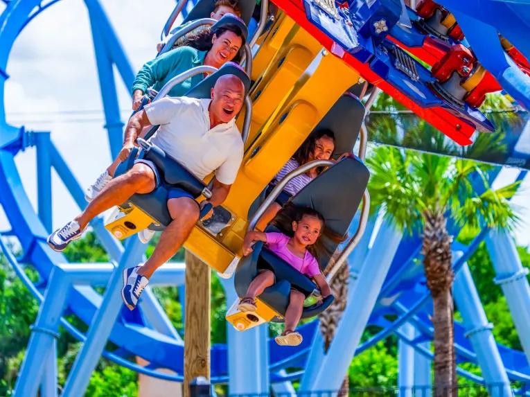 Guests on Phoenix Rising at Busch Gardens Tampa Bay