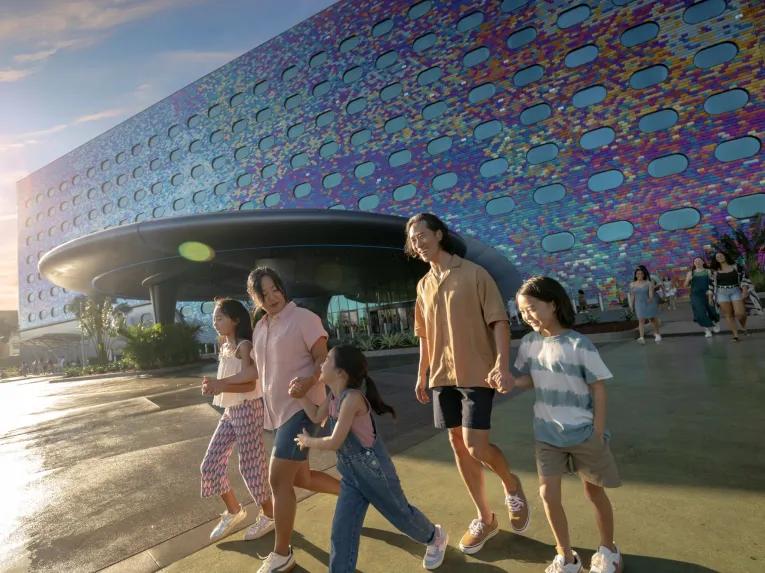 Guests outside the entrance to Universal Stella Nova Resort