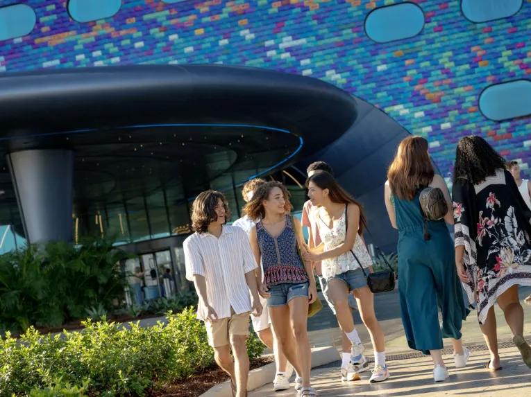 Guests outside entrance at Universal Stella Nova Resort