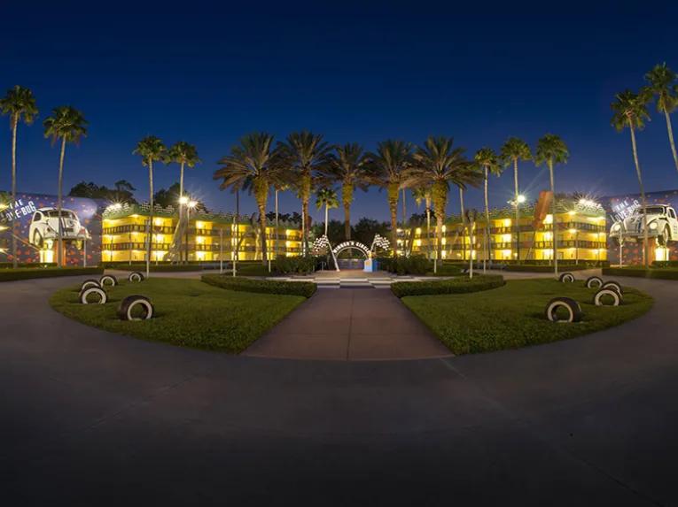 All Star Movies Entrance at night