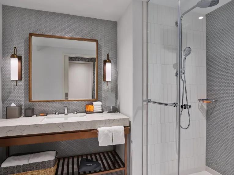 Guest bathroom at Walt Disney Swan Reserve