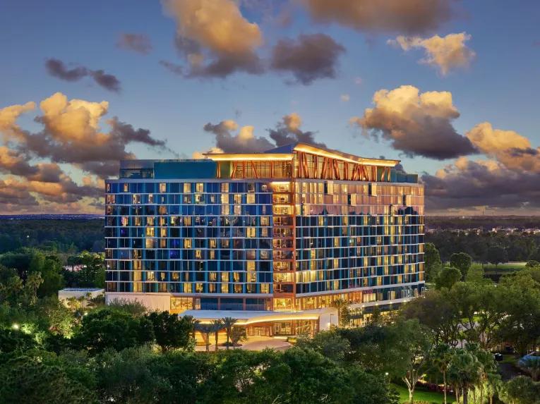 Exterior of Swan Reserve in Walt Disney World