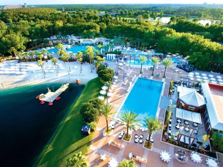 Aerial view of Walt Disney World Swan