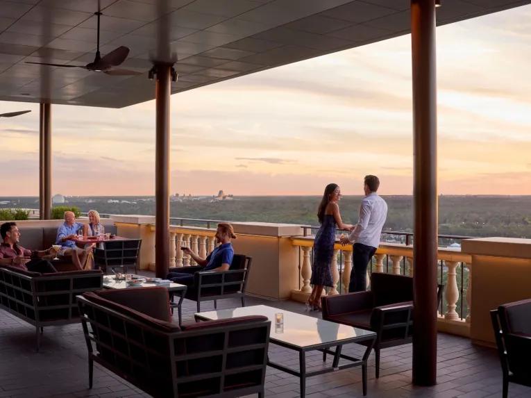 Views across Walt Disney World from roof bar at Four Seasons Orlando