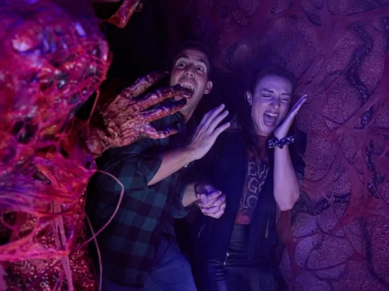 Guests in a Haunted House at Universal Halloween Horror Nights in Orlando