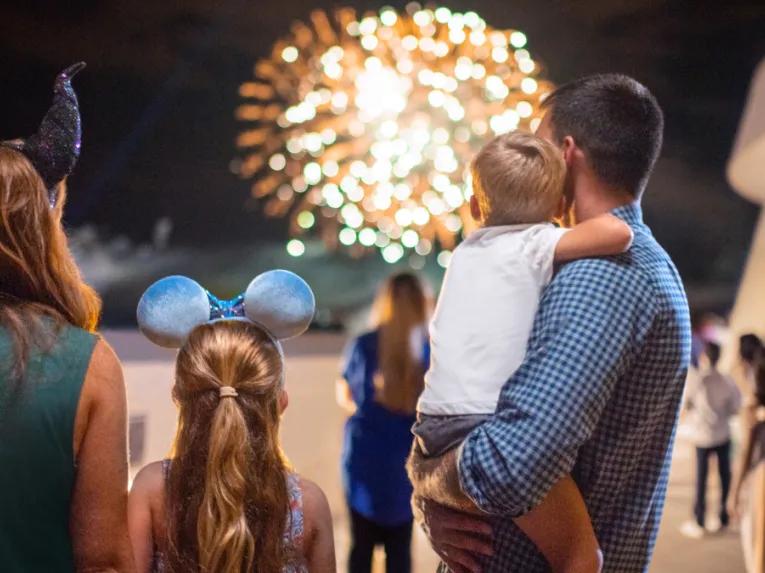 Family Watching Fireworks, Disney's Contemporary Resort