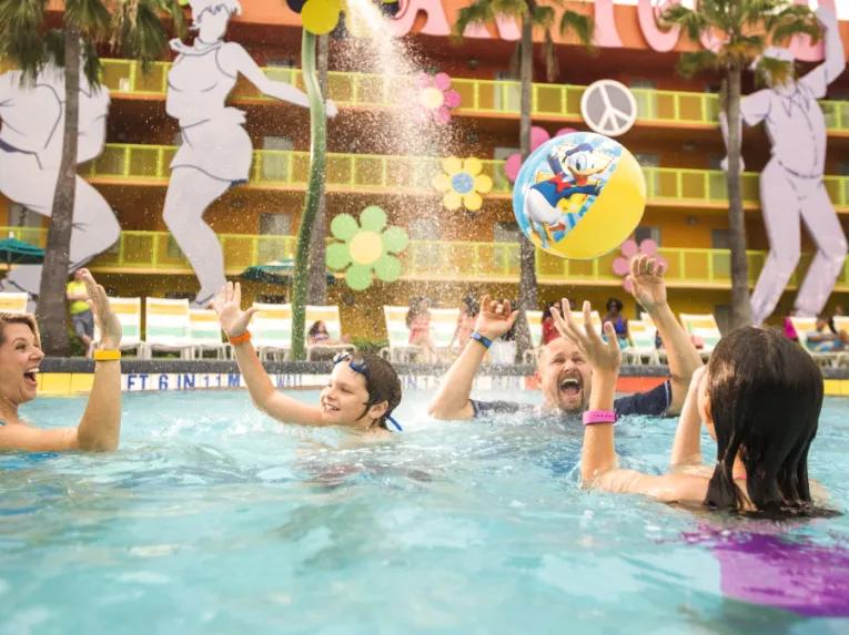 Family in the Hippy Dippy Pool, Disney's Pop Century Resort