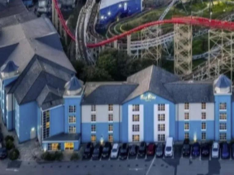 Blackpool Pleasure Beach Resort and big blue hotel