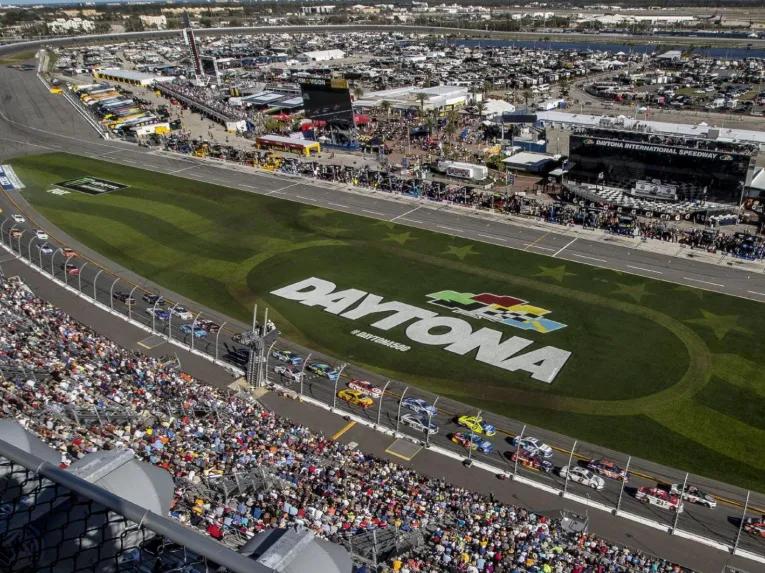 Racing action at the world-famous Daytona International Speedway.