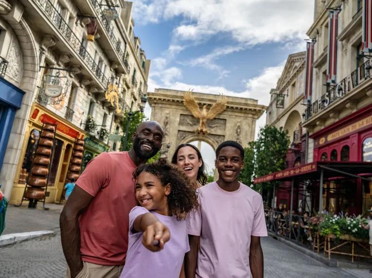 Guests exploring the magical streets of Paris, Wizarding World of Harry Potter™, Universal Epic Universe