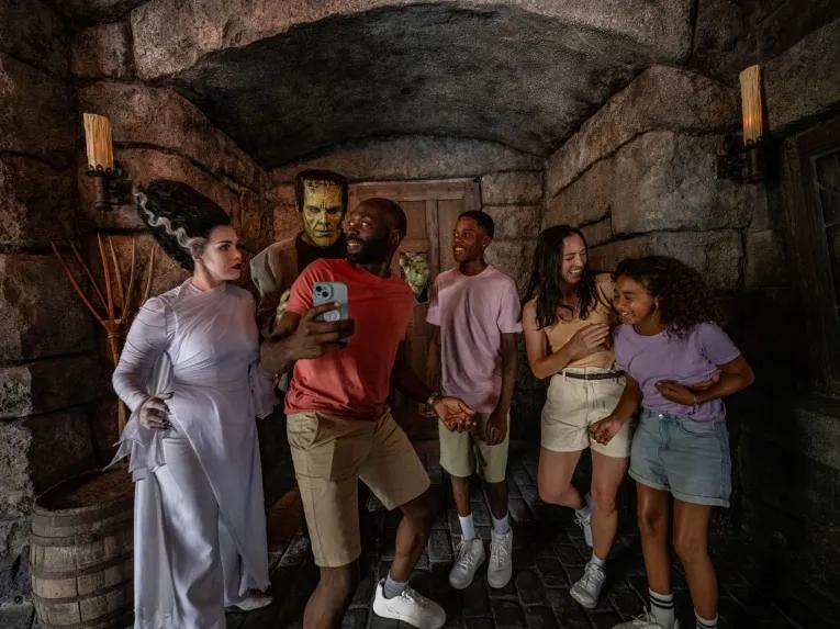 Guests with Frankenstein and Bride of Frankenstein, Dark Universe, Universal Epic Universe