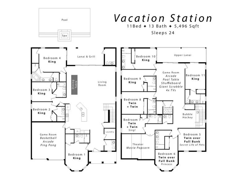 Encore Club at Reunion (7732) 11-bedroom Villa in Kissimmee